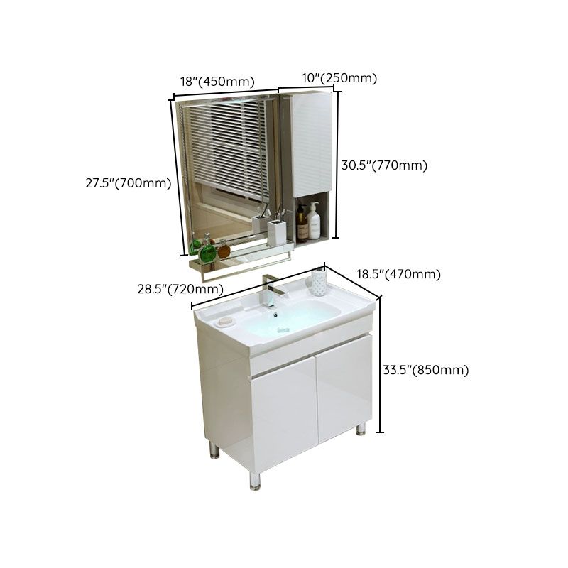 Freestanding Modern Sink Included Bath Vanity with Mirror for Bathroom Clearhalo 'Bathroom Remodel & Bathroom Fixtures' 'Bathroom Vanities' 'bathroom_vanities' 'Home Improvement' 'home_improvement' 'home_improvement_bathroom_vanities' 1200x1200_6d8b39c0-f39e-400c-9f38-1535e38ba773