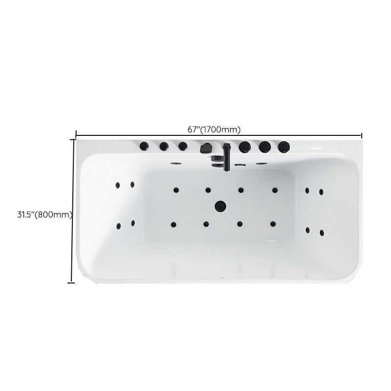 Rectangle Air / Whirlpool Bathtub Modern Back to Wall Acrylic Bathtub Clearhalo 'Bathroom Remodel & Bathroom Fixtures' 'Bathtubs' 'Home Improvement' 'home_improvement' 'home_improvement_bathtubs' 'Showers & Bathtubs' 1200x1200_6d923549-a39e-4628-8b37-9c2a21bba398