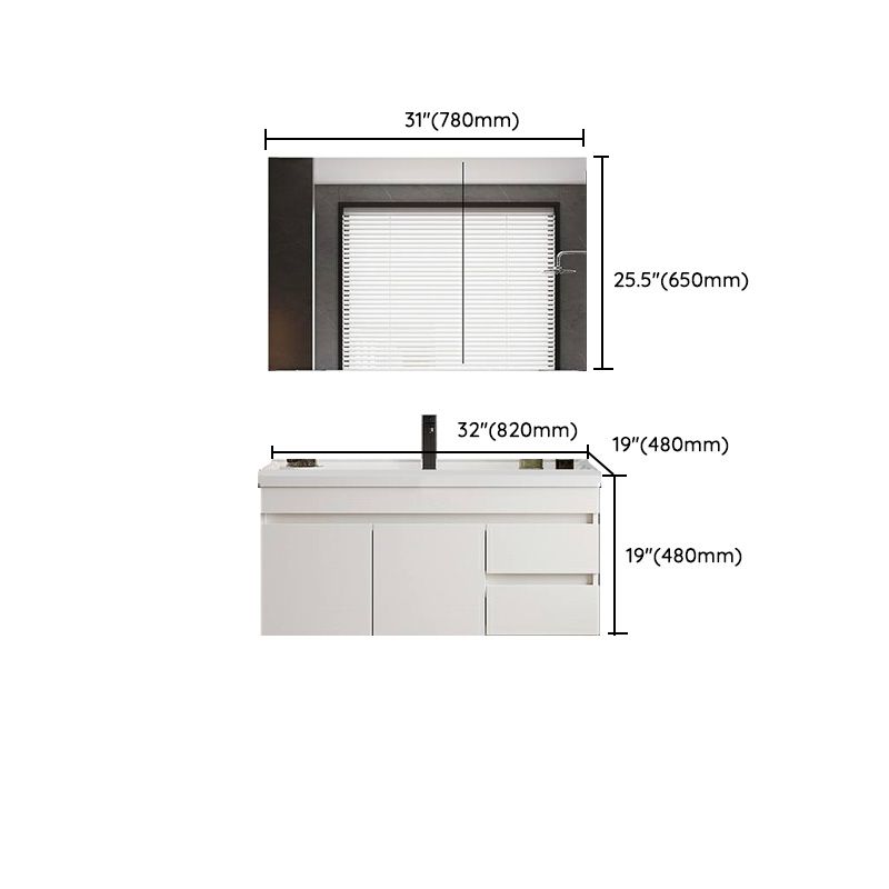 White Modern Wood Rectangular Open Console with Sink Set Faucet Included Clearhalo 'Bathroom Remodel & Bathroom Fixtures' 'Bathroom Vanities' 'bathroom_vanities' 'Home Improvement' 'home_improvement' 'home_improvement_bathroom_vanities' 1200x1200_6d9d88bc-f58f-4521-94aa-622137382087