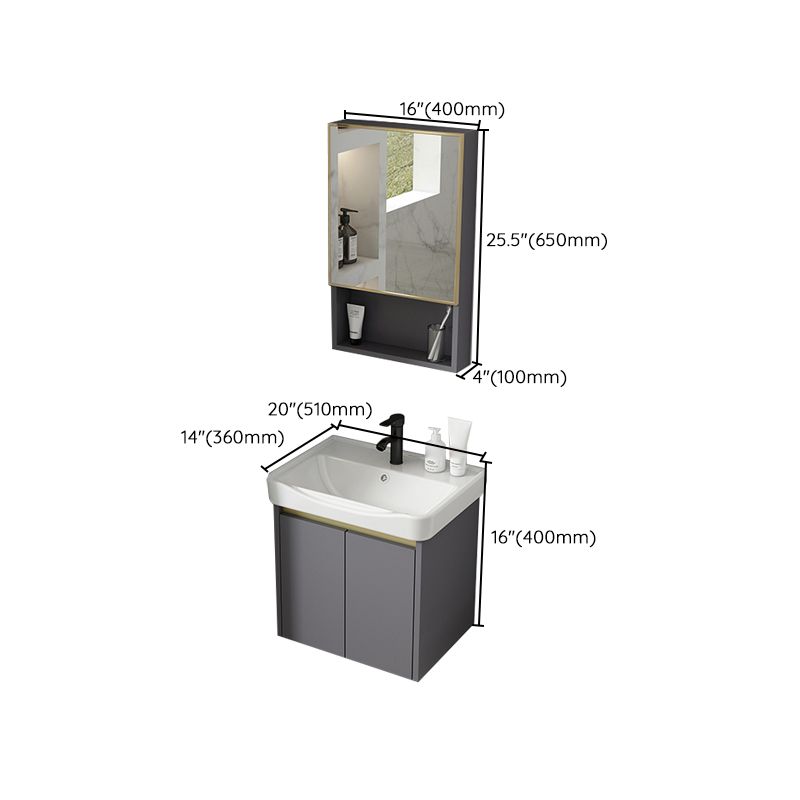 Metal Bathroom Sink Vanity Wall Mounted Bathroom Sink Vanity with Faucet Clearhalo 'Bathroom Remodel & Bathroom Fixtures' 'Bathroom Vanities' 'bathroom_vanities' 'Home Improvement' 'home_improvement' 'home_improvement_bathroom_vanities' 1200x1200_6dabd6b4-934f-44f1-b8f0-d5366306b9be