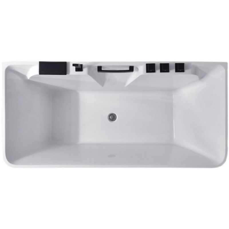 Modern Rectangular Bath Tub Bathroom Soaking with Center Drain Tub Clearhalo 'Bathroom Remodel & Bathroom Fixtures' 'Bathtubs' 'Home Improvement' 'home_improvement' 'home_improvement_bathtubs' 'Showers & Bathtubs' 1200x1200_6dc1903b-50eb-4e19-94ab-f9037c0a73da