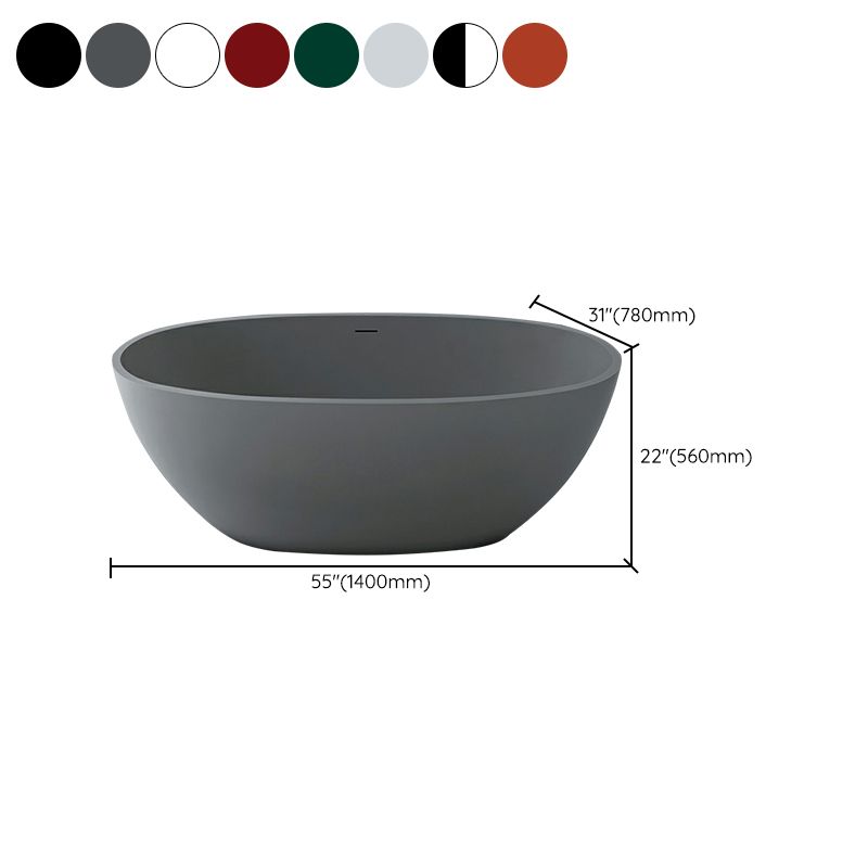 Modern Soaking Freestanding Bath Tub Stone Oval Bathtub with Overflow Trim Clearhalo 'Bathroom Remodel & Bathroom Fixtures' 'Bathtubs' 'Home Improvement' 'home_improvement' 'home_improvement_bathtubs' 'Showers & Bathtubs' 1200x1200_6dc5cf46-ceff-400a-a7ed-48f9b4c3f713