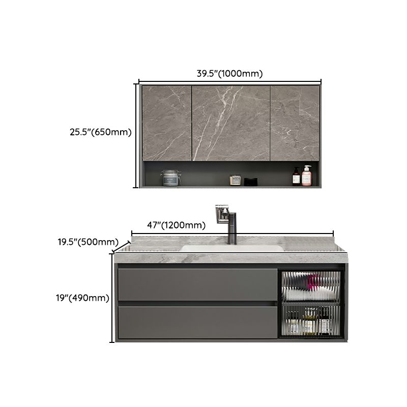 Grey Modern Wood Wall Mount Single-Sink Bathroom Vanity Set Clearhalo 'Bathroom Remodel & Bathroom Fixtures' 'Bathroom Vanities' 'bathroom_vanities' 'Home Improvement' 'home_improvement' 'home_improvement_bathroom_vanities' 1200x1200_6df1eae4-ca05-4f9d-a5fe-f364028f00bd