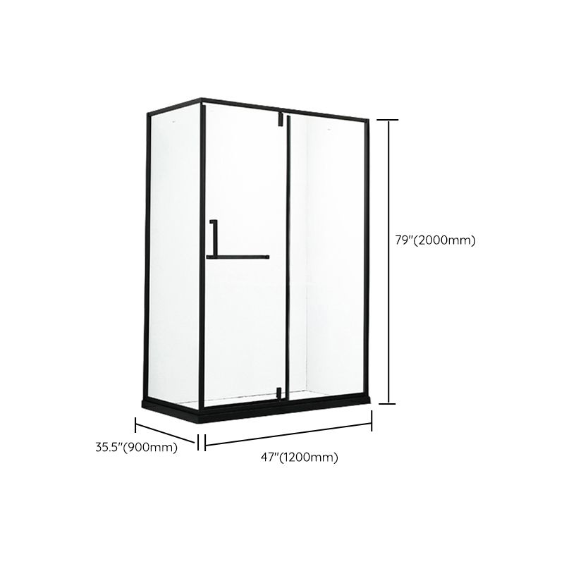 Black Rectangle Shower Enclosure Clear Tempered Glass Shower Enclosure Clearhalo 'Bathroom Remodel & Bathroom Fixtures' 'Home Improvement' 'home_improvement' 'home_improvement_shower_stalls_enclosures' 'Shower Stalls & Enclosures' 'shower_stalls_enclosures' 'Showers & Bathtubs' 1200x1200_6df61dd2-3233-43c8-9cca-6dac8eb38e56