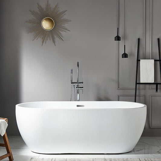 Modern White Acrylic Bath Tub Oval Freestanding Bathtub for Home Clearhalo 'Bathroom Remodel & Bathroom Fixtures' 'Bathtubs' 'Home Improvement' 'home_improvement' 'home_improvement_bathtubs' 'Showers & Bathtubs' 1200x1200_6e09d3d4-c1bb-457d-8600-ff82e0e02d57