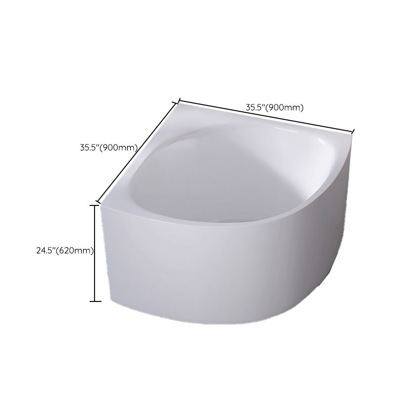 White Acrylic Corner Soaking Bath Modern Back to Wall Bathtub Clearhalo 'Bathroom Remodel & Bathroom Fixtures' 'Bathtubs' 'Home Improvement' 'home_improvement' 'home_improvement_bathtubs' 'Showers & Bathtubs' 1200x1200_6e429aeb-ae97-472c-9b60-d0c31f451fc9