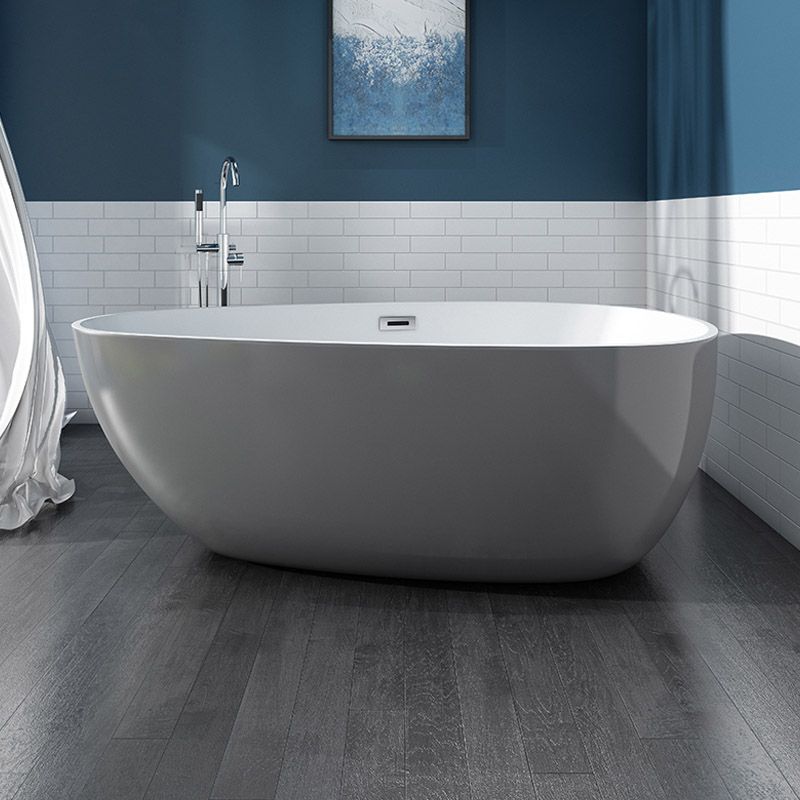 Polished Finish Acrylic Oval Bath Tub Soaking Stand Alone Tub with Drain Clearhalo 'Bathroom Remodel & Bathroom Fixtures' 'Bathtubs' 'Home Improvement' 'home_improvement' 'home_improvement_bathtubs' 'Showers & Bathtubs' 1200x1200_6e44f773-a7d7-4aeb-a0ab-a3a7d1397af0