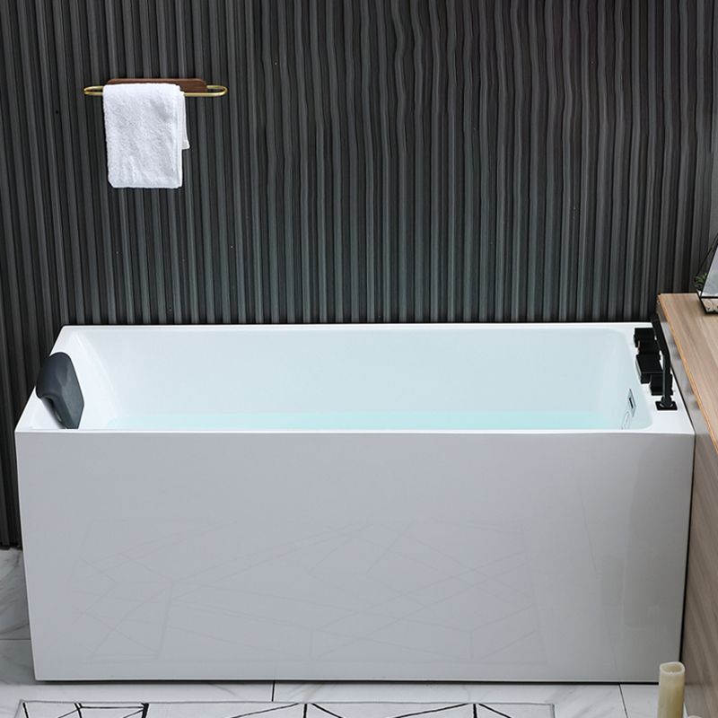 Acrylic Soaking Tub with Left Drain in White Rectangle Freestanding Bathtub Clearhalo 'Bathroom Remodel & Bathroom Fixtures' 'Bathtubs' 'Home Improvement' 'home_improvement' 'home_improvement_bathtubs' 'Showers & Bathtubs' 1200x1200_6e52e24f-076c-43ba-abc5-afaaf635320b