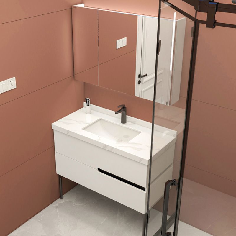 Modern Bathroom Vanity Free-standing Standard Ceramic Top Backsplash Included Clearhalo 'Bathroom Remodel & Bathroom Fixtures' 'Bathroom Vanities' 'bathroom_vanities' 'Home Improvement' 'home_improvement' 'home_improvement_bathroom_vanities' 1200x1200_6e5e3089-563c-4ee1-8ac6-7b8e3a113681