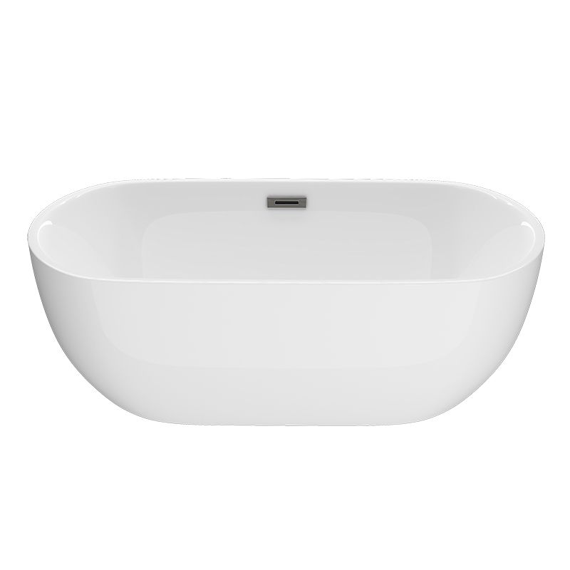 White Acrylic Oval Bathtub for Home Soaking Freestanding Tub with Drain Clearhalo 'Bathroom Remodel & Bathroom Fixtures' 'Bathtubs' 'Home Improvement' 'home_improvement' 'home_improvement_bathtubs' 'Showers & Bathtubs' 1200x1200_6e7906e3-c1ee-4a5e-a154-306c9278157a