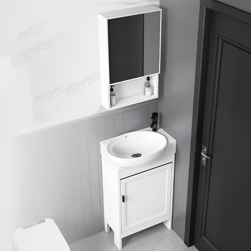 Freestanding Bathroom Vanity Metal Contemporary Bathroom Sink Vanity Clearhalo 'Bathroom Remodel & Bathroom Fixtures' 'Bathroom Vanities' 'bathroom_vanities' 'Home Improvement' 'home_improvement' 'home_improvement_bathroom_vanities' 1200x1200_6e925c34-546a-4cd8-b49a-f1b362a6d6be