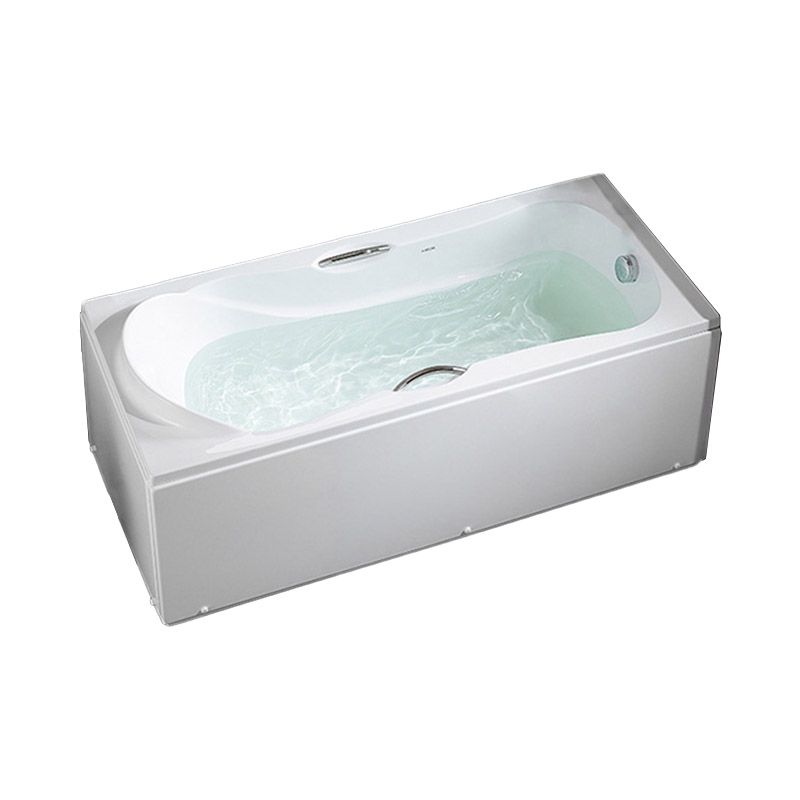 Modern Corner White Bathtub Acrylic Rectangle Back to Wall with Drain Bath Tub Clearhalo 'Bathroom Remodel & Bathroom Fixtures' 'Bathtubs' 'Home Improvement' 'home_improvement' 'home_improvement_bathtubs' 'Showers & Bathtubs' 1200x1200_6e950a5d-6fee-49a2-972e-8f043504421d