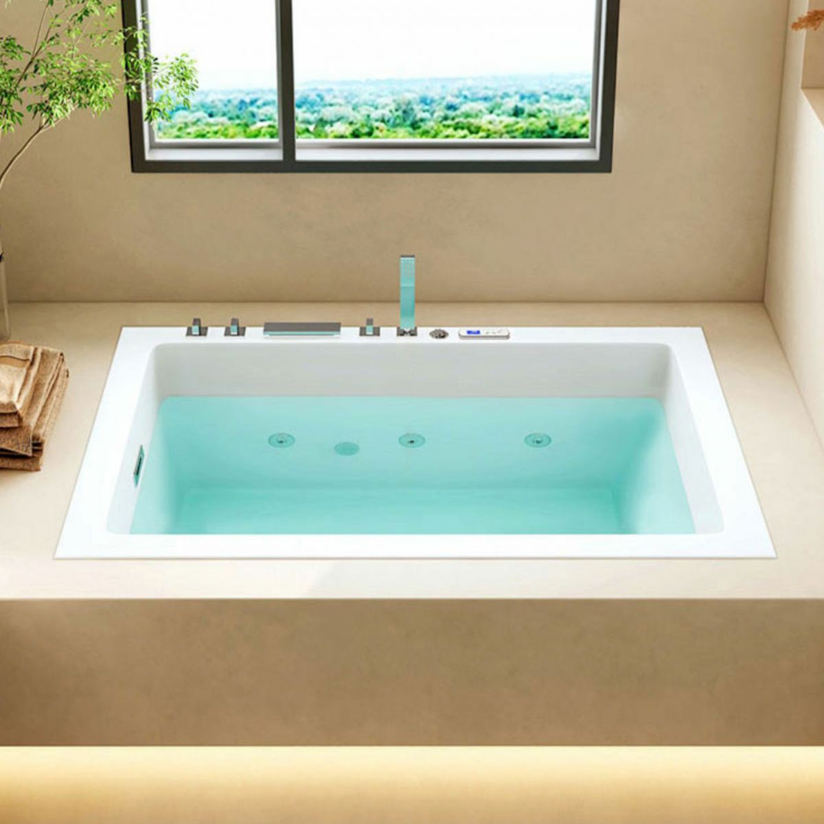 Modern Drop-in Acrylic Bathtub Rectangle Soaking/Whirlpool Bathtub Clearhalo 'Bathroom Remodel & Bathroom Fixtures' 'Bathtubs' 'Home Improvement' 'home_improvement' 'home_improvement_bathtubs' 'Showers & Bathtubs' 1200x1200_6ea1af44-2fa5-4415-87b1-a7cd90726f29