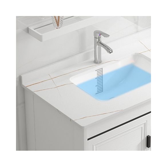 Freestanding Bathroom Vanity Single Sink White Modern Rectangular Vanity Set Clearhalo 'Bathroom Remodel & Bathroom Fixtures' 'Bathroom Vanities' 'bathroom_vanities' 'Home Improvement' 'home_improvement' 'home_improvement_bathroom_vanities' 1200x1200_6ed8c07f-4f92-4850-8091-00e51af20e91