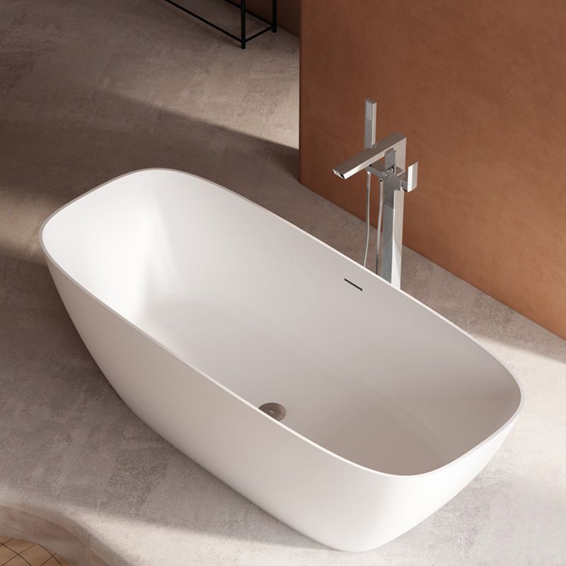 White Freestanding Soaking Bathtub Modern Rectangle Stone Bathtub Clearhalo 'Bathroom Remodel & Bathroom Fixtures' 'Bathtubs' 'Home Improvement' 'home_improvement' 'home_improvement_bathtubs' 'Showers & Bathtubs' 1200x1200_6ef53170-724b-49f5-ac55-ad2ed0a8e6d6