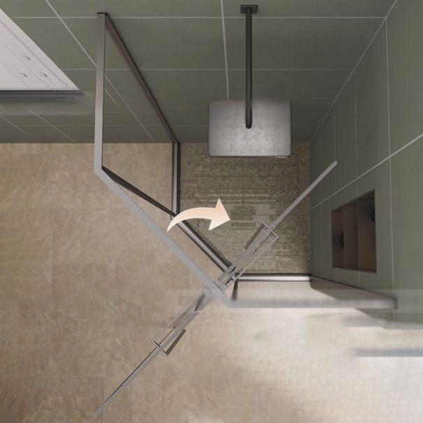 Pivot Diamond-shaped Shower Room Frame Tempered Swing Shower Door Clearhalo 'Bathroom Remodel & Bathroom Fixtures' 'Home Improvement' 'home_improvement' 'home_improvement_shower_tub_doors' 'Shower and Tub Doors' 'shower_tub_doors' 'Showers & Bathtubs' 1200x1200_6f0d2d59-1f86-4b79-80ae-5323eeea9bff