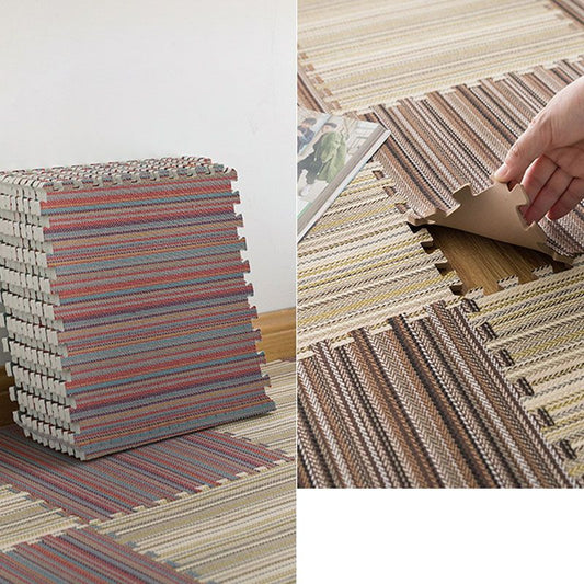 Carpet Tile Non-Skid Fade Resistant Striped Interlocking Carpet Tiles Dining Room Clearhalo 'Carpet Tiles & Carpet Squares' 'carpet_tiles_carpet_squares' 'Flooring 'Home Improvement' 'home_improvement' 'home_improvement_carpet_tiles_carpet_squares' Walls and Ceiling' 1200x1200_6f143c3f-77be-4c8b-9757-329c6911d951