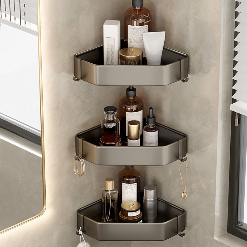 Contemporary Aluminum Bathroom Accessory Set Gray Bath Shelf Clearhalo 'Bathroom Hardware Sets' 'Bathroom Hardware' 'Bathroom Remodel & Bathroom Fixtures' 'bathroom_hardware_sets' 'Home Improvement' 'home_improvement' 'home_improvement_bathroom_hardware_sets' 1200x1200_6f2bc0c8-d373-44dd-b638-00011f7b3b7c