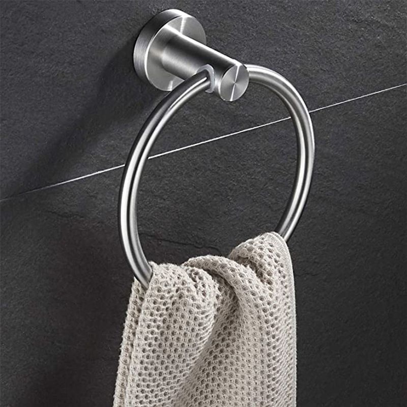 Traditional 2- Piece Bathroom Hardware Set Towel Ring/ Paper Holder Clearhalo 'Bathroom Hardware Sets' 'Bathroom Hardware' 'Bathroom Remodel & Bathroom Fixtures' 'bathroom_hardware_sets' 'Home Improvement' 'home_improvement' 'home_improvement_bathroom_hardware_sets' 1200x1200_6f4aca1e-ef3b-45e1-abeb-26bea3c8f7c0