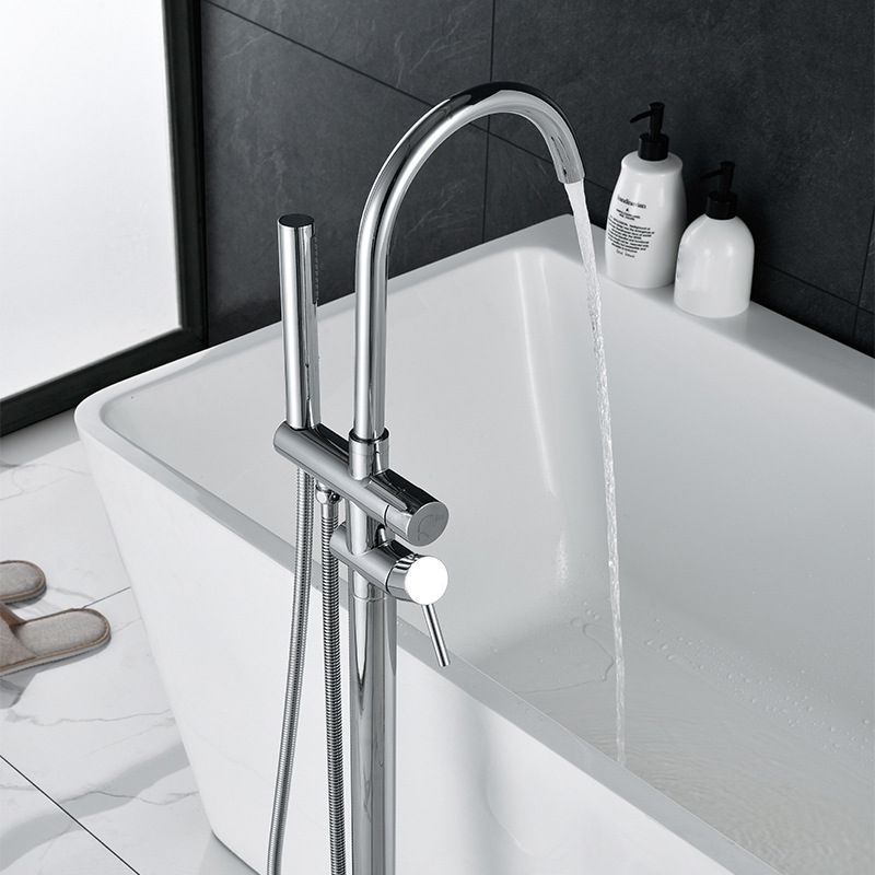 Floor Mounted Copper Freestanding Tub Filler Freestanding High Arc Freestanding Faucet Clearhalo 'Bathroom Remodel & Bathroom Fixtures' 'Bathtub Faucets' 'bathtub_faucets' 'Home Improvement' 'home_improvement' 'home_improvement_bathtub_faucets' 1200x1200_6f5e2dcc-1518-4cf1-8cca-afb15ab40213