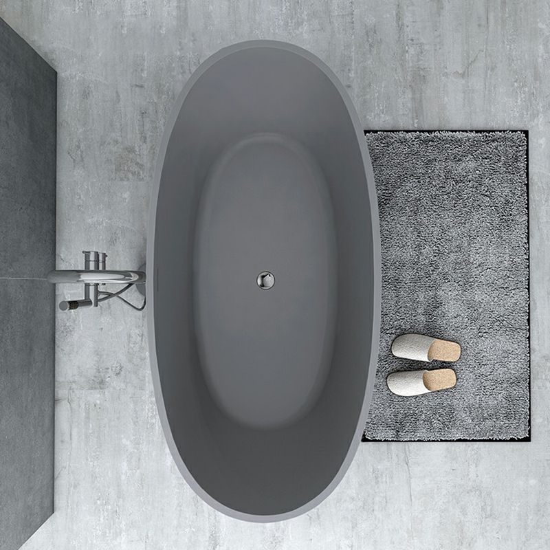 Modern Soaking Freestanding Bath Tub Stone Oval Bathtub with Overflow Trim Clearhalo 'Bathroom Remodel & Bathroom Fixtures' 'Bathtubs' 'Home Improvement' 'home_improvement' 'home_improvement_bathtubs' 'Showers & Bathtubs' 1200x1200_6f5e57c5-8ca4-4be8-b18e-6bc0afbaf9ae