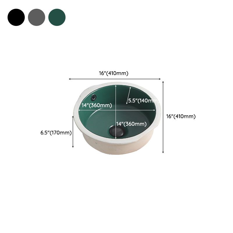 Porcelain Bathroom Sink Round Vessel Lavatory Sink with Pop-Up Drain Clearhalo 'Bathroom Remodel & Bathroom Fixtures' 'Bathroom Sinks & Faucet Components' 'Bathroom Sinks' 'bathroom_sink' 'Home Improvement' 'home_improvement' 'home_improvement_bathroom_sink' 1200x1200_6f7503ed-3790-4a54-849b-9ee07718e430