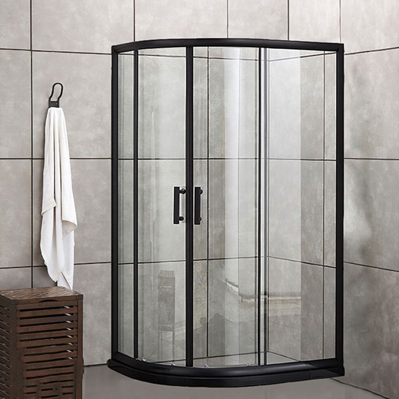 Corner Round Framed Shower Kit Double Sliding Double Sliding Shower Kit Clearhalo 'Bathroom Remodel & Bathroom Fixtures' 'Home Improvement' 'home_improvement' 'home_improvement_shower_stalls_enclosures' 'Shower Stalls & Enclosures' 'shower_stalls_enclosures' 'Showers & Bathtubs' 1200x1200_6f826ef7-fe4d-42c6-8365-903b8e98831d