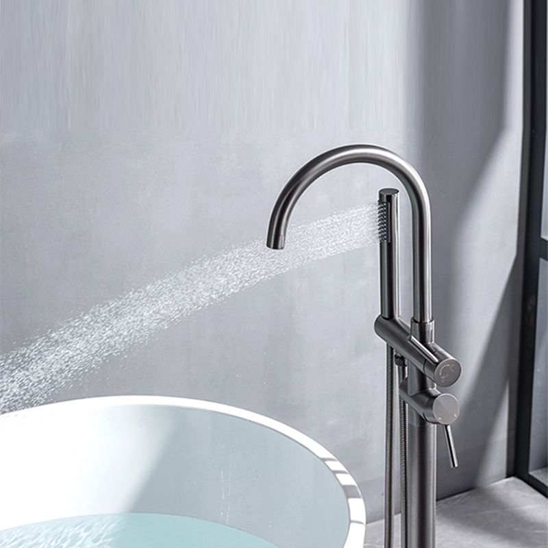 Floor Mounted Copper Freestanding Tub Filler Freestanding High Arc Tub Filler Trim Clearhalo 'Bathroom Remodel & Bathroom Fixtures' 'Bathtub Faucets' 'bathtub_faucets' 'Home Improvement' 'home_improvement' 'home_improvement_bathtub_faucets' 1200x1200_6f8397d6-0308-478b-ae71-646e6f00158b