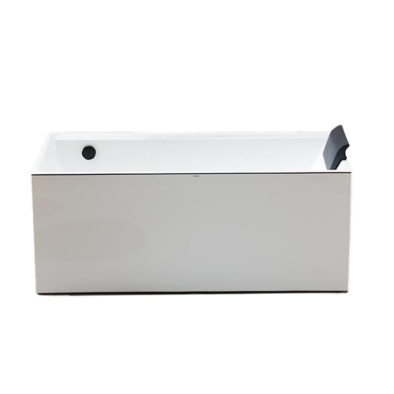 Modern White Acrylic Bathtub Rectangle Back to Wall with Drain Bath Tub Clearhalo 'Bathroom Remodel & Bathroom Fixtures' 'Bathtubs' 'Home Improvement' 'home_improvement' 'home_improvement_bathtubs' 'Showers & Bathtubs' 1200x1200_6f982b28-5f27-442f-80f4-51c56a2a9ec6