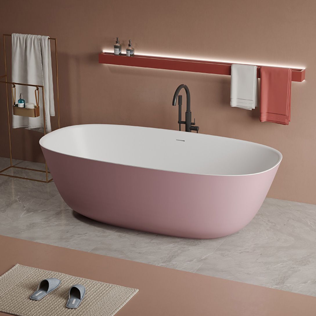 Soaking Antique Finish Bathtub Stand Alone Oval Modern Bath Tub Clearhalo 'Bathroom Remodel & Bathroom Fixtures' 'Bathtubs' 'Home Improvement' 'home_improvement' 'home_improvement_bathtubs' 'Showers & Bathtubs' 1200x1200_6f9ad231-522e-4d17-9da7-159a5eb64f84