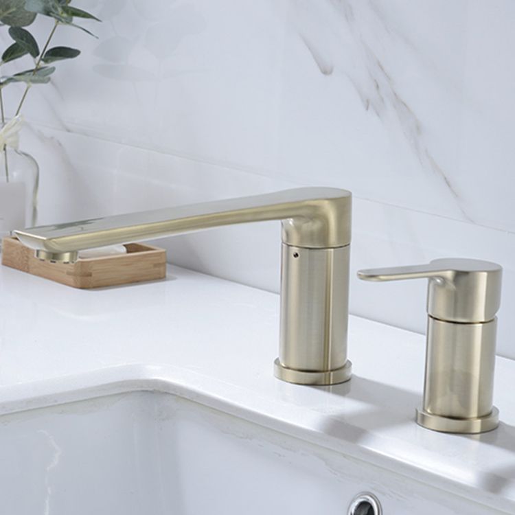 Contemporary Bathroom Faucet Deck Mounted Copper Two Handle Swivel Roman Tub Faucet Set Clearhalo 'Bathroom Remodel & Bathroom Fixtures' 'Bathtub Faucets' 'bathtub_faucets' 'Home Improvement' 'home_improvement' 'home_improvement_bathtub_faucets' 1200x1200_6febd7c9-b9ec-4389-8b17-8c1334d325d2