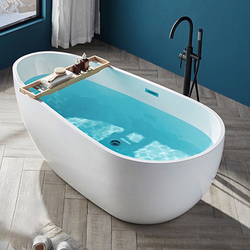 Polished Finish Acrylic Oval Bath Tub Soaking Stand Alone Tub with Drain Clearhalo 'Bathroom Remodel & Bathroom Fixtures' 'Bathtubs' 'Home Improvement' 'home_improvement' 'home_improvement_bathtubs' 'Showers & Bathtubs' 1200x1200_7006481c-4d51-41aa-8b12-4bdd37c1da44