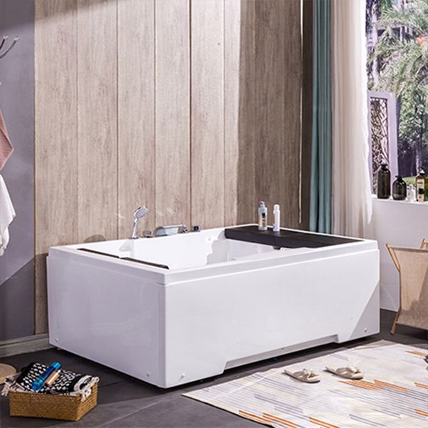 Modern Freestanding Bath Acrylic Soaking Square Back to Wall Bathtub Clearhalo 'Bathroom Remodel & Bathroom Fixtures' 'Bathtubs' 'Home Improvement' 'home_improvement' 'home_improvement_bathtubs' 'Showers & Bathtubs' 1200x1200_702675c3-e4d8-4d36-af27-5fd6d3f9308f