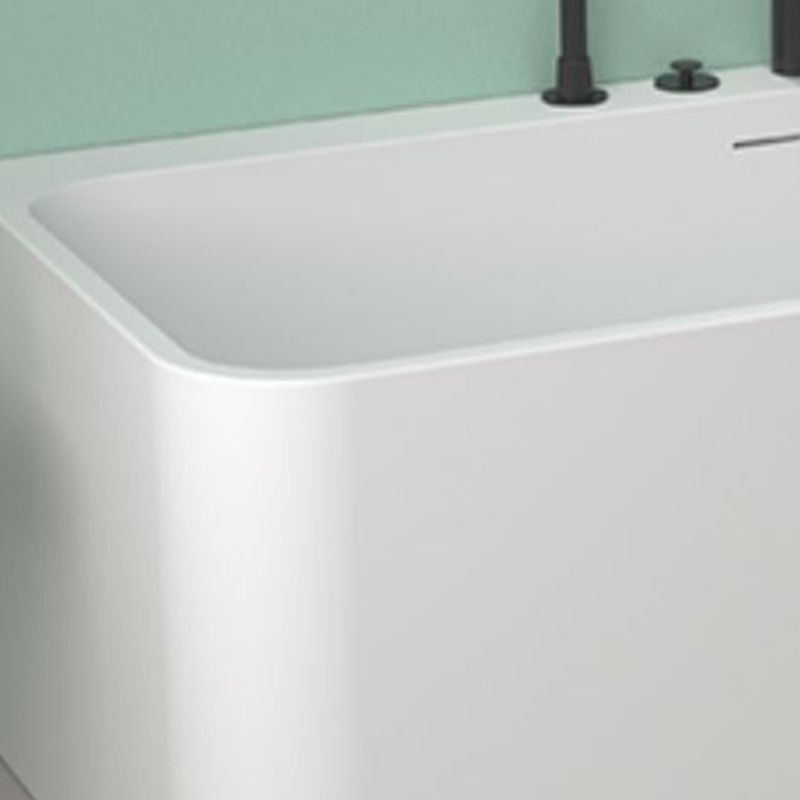 Modern Stone Rectangular Tub Soaking 22.05" Wide Bath with Overflow Trim Bath Clearhalo 'Bathroom Remodel & Bathroom Fixtures' 'Bathtubs' 'Home Improvement' 'home_improvement' 'home_improvement_bathtubs' 'Showers & Bathtubs' 1200x1200_7028910b-3d38-47cf-b407-85d8a5b51880