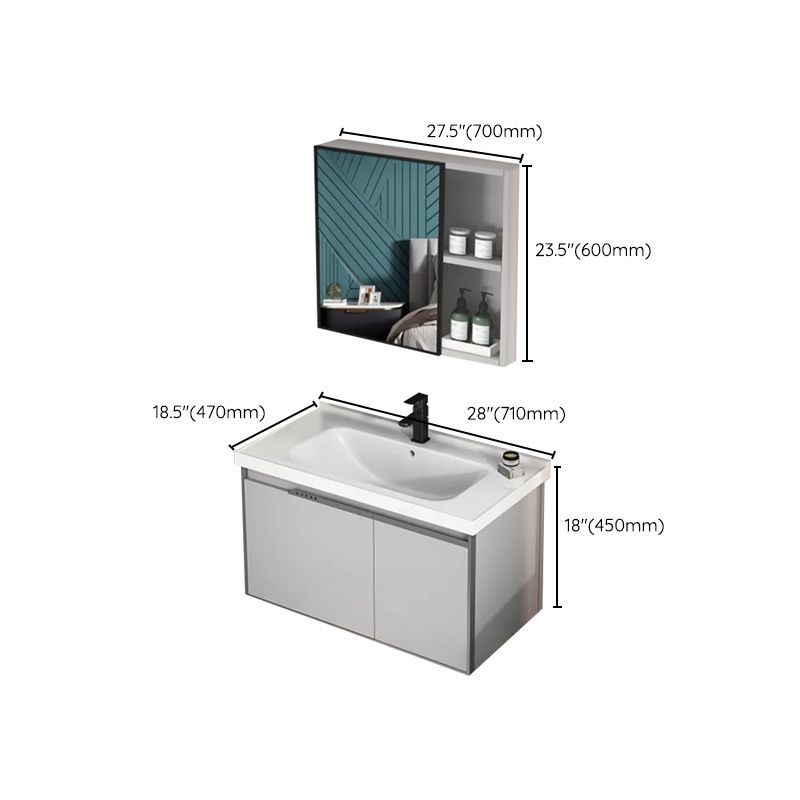 Modern Bathroom Sink Vanity Wall Mount Bathroom Vanity Set with Mirror Clearhalo 'Bathroom Remodel & Bathroom Fixtures' 'Bathroom Vanities' 'bathroom_vanities' 'Home Improvement' 'home_improvement' 'home_improvement_bathroom_vanities' 1200x1200_704004b7-9d16-44fe-a96b-af0fdf3591d5
