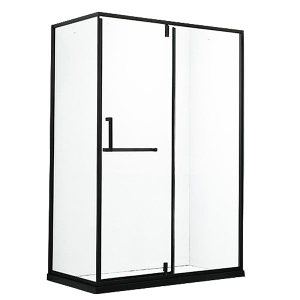 Black Rectangle Shower Enclosure Clear Tempered Glass Shower Enclosure Clearhalo 'Bathroom Remodel & Bathroom Fixtures' 'Home Improvement' 'home_improvement' 'home_improvement_shower_stalls_enclosures' 'Shower Stalls & Enclosures' 'shower_stalls_enclosures' 'Showers & Bathtubs' 1200x1200_70546413-af94-4b76-8353-4ab691fc178c