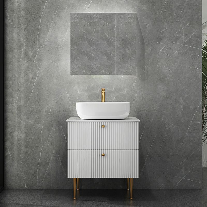 White Free-standing Standard Modern Oval Open Console with Sink Set Clearhalo 'Bathroom Remodel & Bathroom Fixtures' 'Bathroom Vanities' 'bathroom_vanities' 'Home Improvement' 'home_improvement' 'home_improvement_bathroom_vanities' 1200x1200_7078ce27-15c0-4cfb-b701-b7a4a8a59e2e