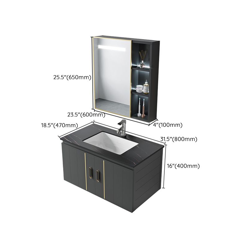 Modern Style Bath Vanity Wall Mount Dirt Resistant Bath Vanity with Faucet Clearhalo 'Bathroom Remodel & Bathroom Fixtures' 'Bathroom Vanities' 'bathroom_vanities' 'Home Improvement' 'home_improvement' 'home_improvement_bathroom_vanities' 1200x1200_7086dbb5-57c9-47d6-96e6-7c164cb3804c