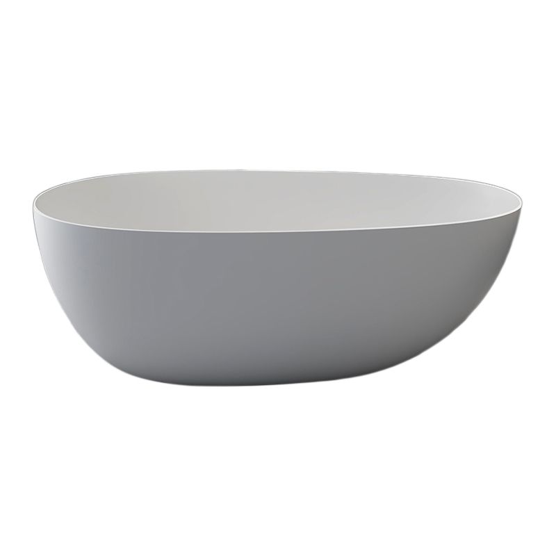 Modern Style Oval Freestanding Bathtub Stone Bathtub with Overflow Trim Clearhalo 'Bathroom Remodel & Bathroom Fixtures' 'Bathtubs' 'Home Improvement' 'home_improvement' 'home_improvement_bathtubs' 'Showers & Bathtubs' 1200x1200_7088e9f9-6fb4-4038-9848-37a402d2e67e