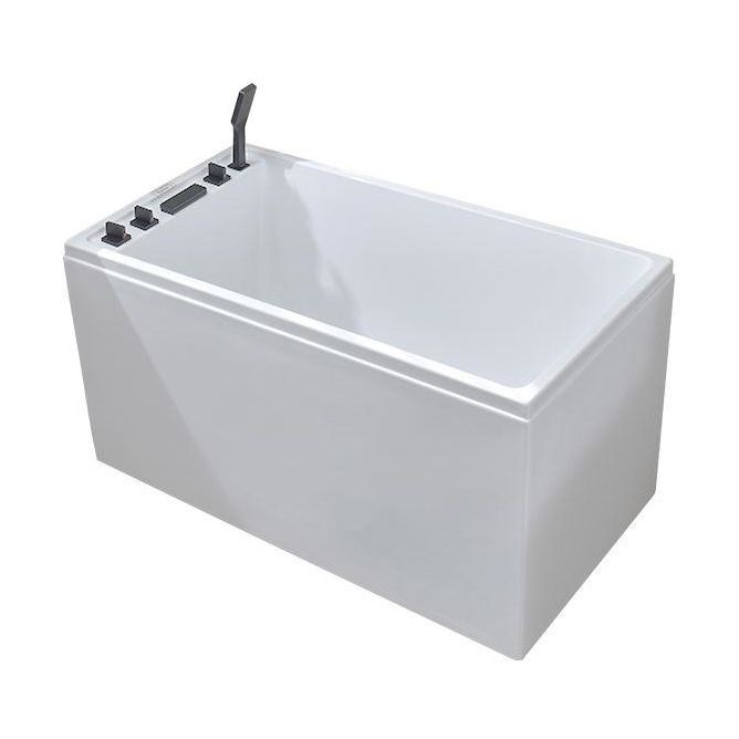 Back to Wall Antique Finish Bath Soaking Rectangular Modern Tub Clearhalo 'Bathroom Remodel & Bathroom Fixtures' 'Bathtubs' 'Home Improvement' 'home_improvement' 'home_improvement_bathtubs' 'Showers & Bathtubs' 1200x1200_7095761b-d4c4-48c5-9bfe-1ea213b03d95