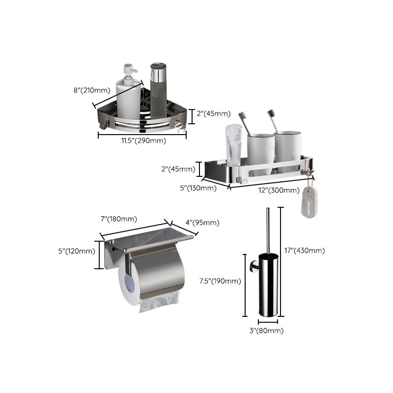 Modern Bathroom Accessories Hardware Set Silver Bathroom Hardware Set Clearhalo 'Bathroom Hardware Sets' 'Bathroom Hardware' 'Bathroom Remodel & Bathroom Fixtures' 'bathroom_hardware_sets' 'Home Improvement' 'home_improvement' 'home_improvement_bathroom_hardware_sets' 1200x1200_70aba030-d0a2-495b-b77c-dd0871641b3f