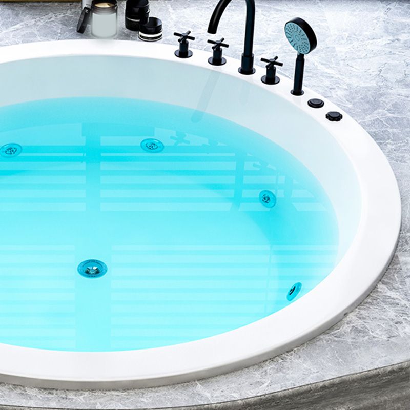 Modern Round White Acrylic Bathtub Embedded Bathtub with Drain and Massage Device Clearhalo 'Bathroom Remodel & Bathroom Fixtures' 'Bathtubs' 'Home Improvement' 'home_improvement' 'home_improvement_bathtubs' 'Showers & Bathtubs' 1200x1200_70ac99fd-0182-4805-b934-b9d3d1cc53ff