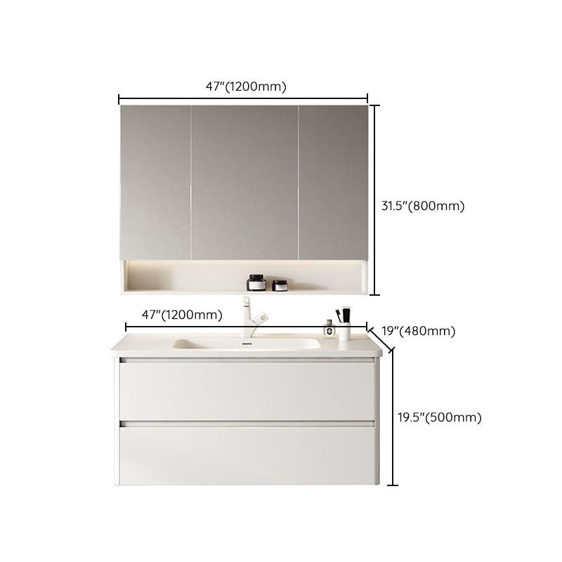 Sink Included Wall Mount Sink Vanity with Faucet Mirror for Bathroom Clearhalo 'Bathroom Remodel & Bathroom Fixtures' 'Bathroom Vanities' 'bathroom_vanities' 'Home Improvement' 'home_improvement' 'home_improvement_bathroom_vanities' 1200x1200_70baf12c-27fb-4ed6-9c36-769bf1d0b9de