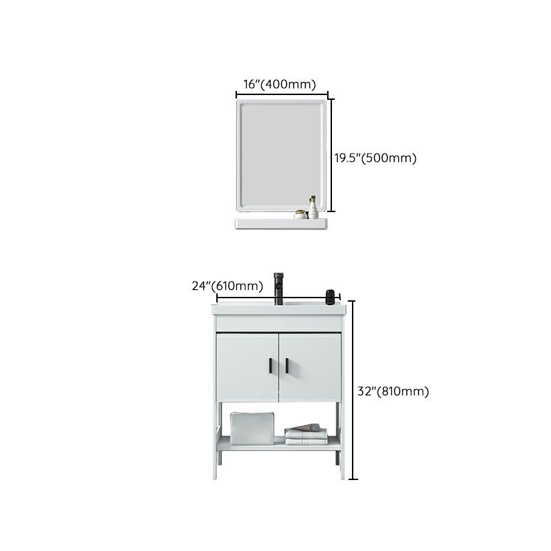 Freestanding Modern Sink Included Bath Vanity in White for Bathroom Clearhalo 'Bathroom Remodel & Bathroom Fixtures' 'Bathroom Vanities' 'bathroom_vanities' 'Home Improvement' 'home_improvement' 'home_improvement_bathroom_vanities' 1200x1200_70f34d3c-269d-4995-8276-fc1332cf28e3