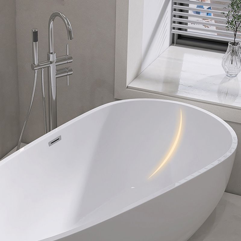 Oval Freestanding Soaking Bathtub Modern Acrylic Bathtub with Drain and Overflow Trim Clearhalo 'Bathroom Remodel & Bathroom Fixtures' 'Bathtubs' 'Home Improvement' 'home_improvement' 'home_improvement_bathtubs' 'Showers & Bathtubs' 1200x1200_70fb82f1-410b-4031-8cae-b5b09d5f2008