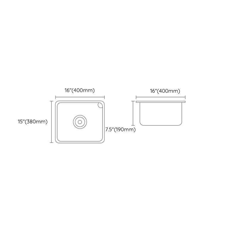 Contemporary Style Kitchen Sink Stainless Steel Dirt Resistant 1 Holes Kitchen Sink Clearhalo 'Home Improvement' 'home_improvement' 'home_improvement_kitchen_sinks' 'Kitchen Remodel & Kitchen Fixtures' 'Kitchen Sinks & Faucet Components' 'Kitchen Sinks' 'kitchen_sinks' 1200x1200_711e0e0b-aba3-445b-a518-339ae7e91252