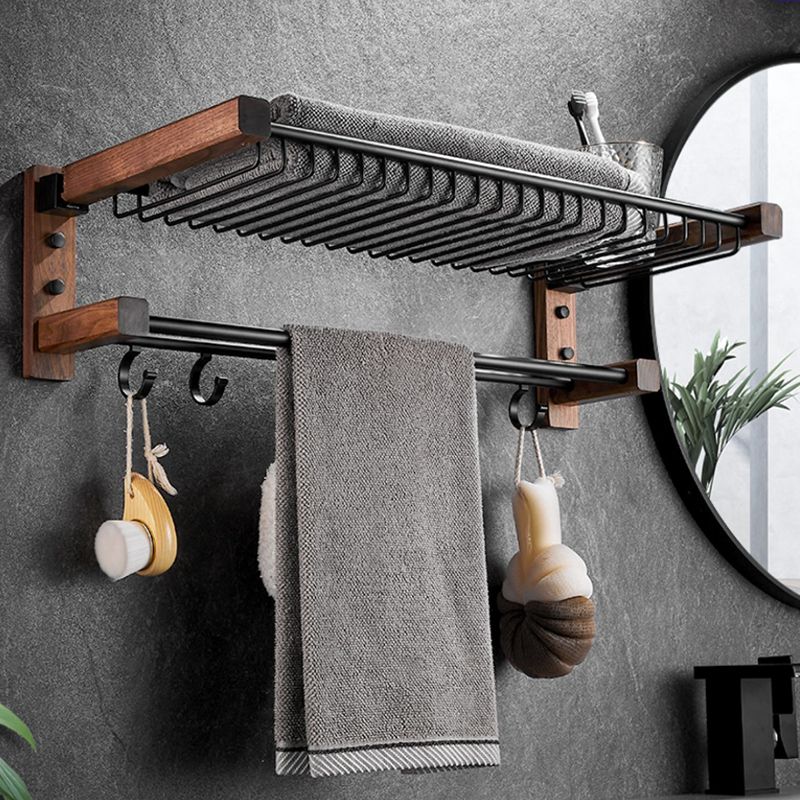 Modern Black Bathroom Set Bath Shelf Towel Bar Bath Hardware Set Clearhalo 'Bathroom Hardware Sets' 'Bathroom Hardware' 'Bathroom Remodel & Bathroom Fixtures' 'bathroom_hardware_sets' 'Home Improvement' 'home_improvement' 'home_improvement_bathroom_hardware_sets' 1200x1200_714f6c38-4c39-4d7f-8389-b272620df46d