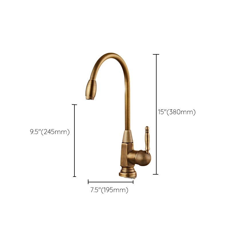 Traditional Standard Bar Faucet 1-Handle with Supply Lines Kitchen Faucet Clearhalo 'Home Improvement' 'home_improvement' 'home_improvement_kitchen_faucets' 'Kitchen Faucets' 'Kitchen Remodel & Kitchen Fixtures' 'Kitchen Sinks & Faucet Components' 'kitchen_faucets' 1200x1200_717be0f9-e51a-4028-9102-2767654e3950