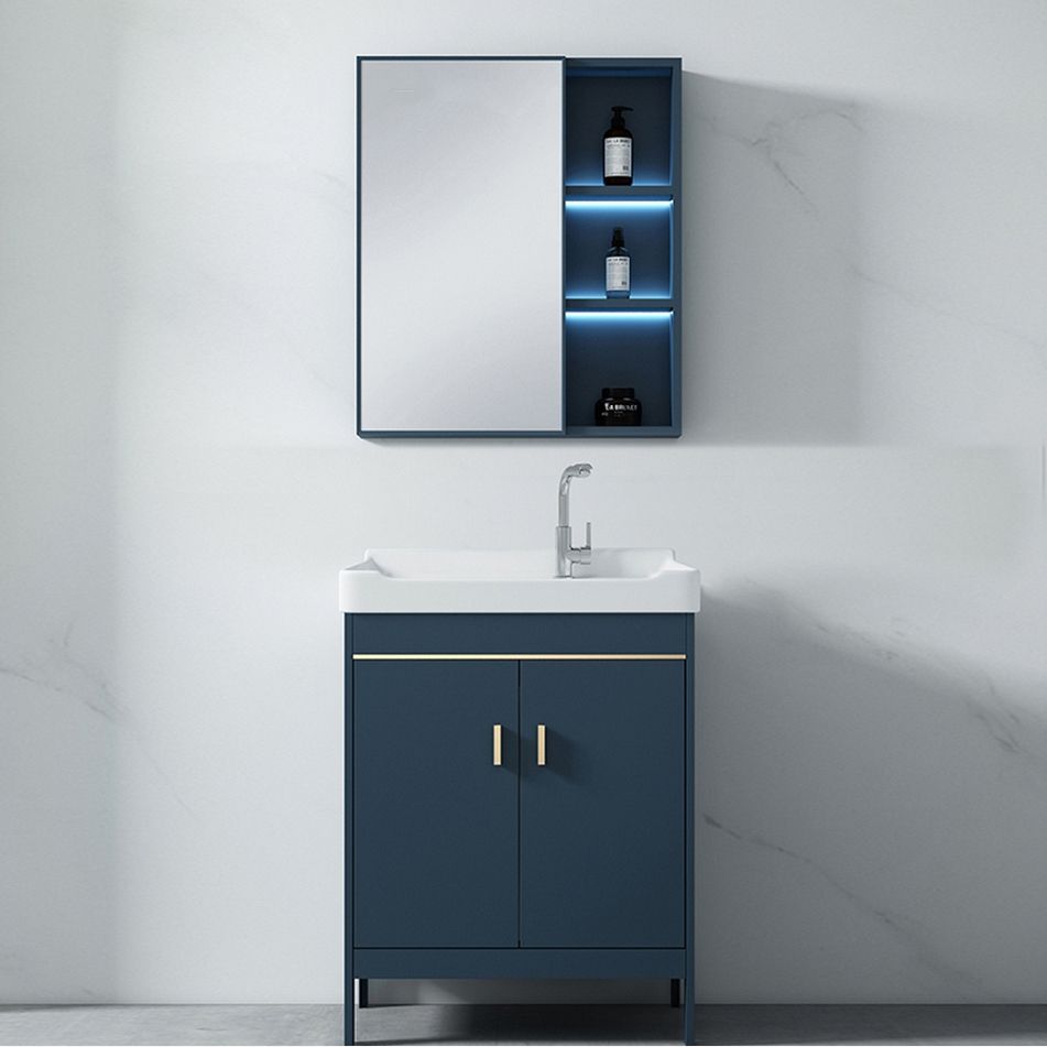 Modern Blue Bathroom Vanity Metal Frame Single-Sink Freestanding Vanity Set Clearhalo 'Bathroom Remodel & Bathroom Fixtures' 'Bathroom Vanities' 'bathroom_vanities' 'Home Improvement' 'home_improvement' 'home_improvement_bathroom_vanities' 1200x1200_7181bd17-522d-41d0-85c4-0ee62626bfd6