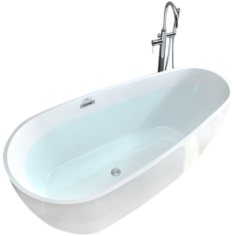 Modern Antique Finish Bathtub Soaking Back to Wall Oval Bath Tub Clearhalo 'Bathroom Remodel & Bathroom Fixtures' 'Bathtubs' 'Home Improvement' 'home_improvement' 'home_improvement_bathtubs' 'Showers & Bathtubs' 1200x1200_718c9adb-a878-4a95-ad25-472661c3b47f